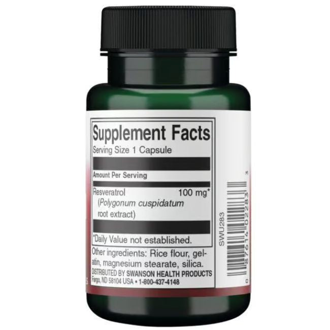 SWU283 - Resveratrol (30 Caps, 100mg) - label